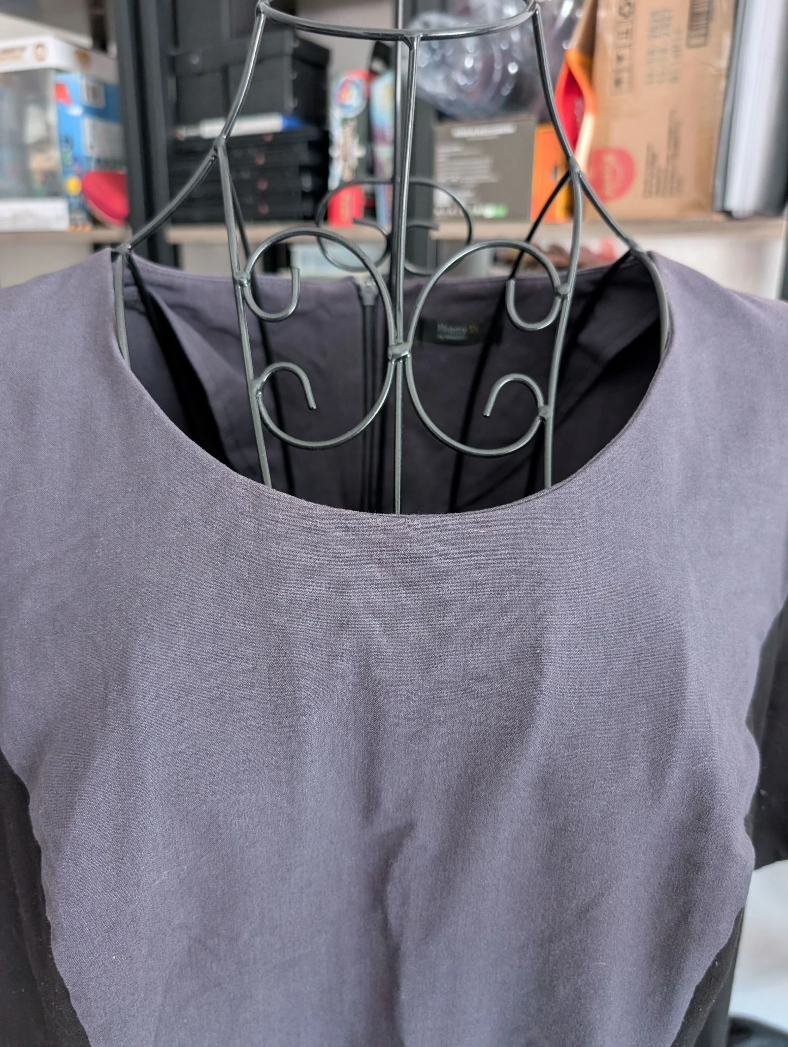 Magnífico Vestido bicolor preto e cinza Happy D. by Damart - Tamanho 48 – photo 2